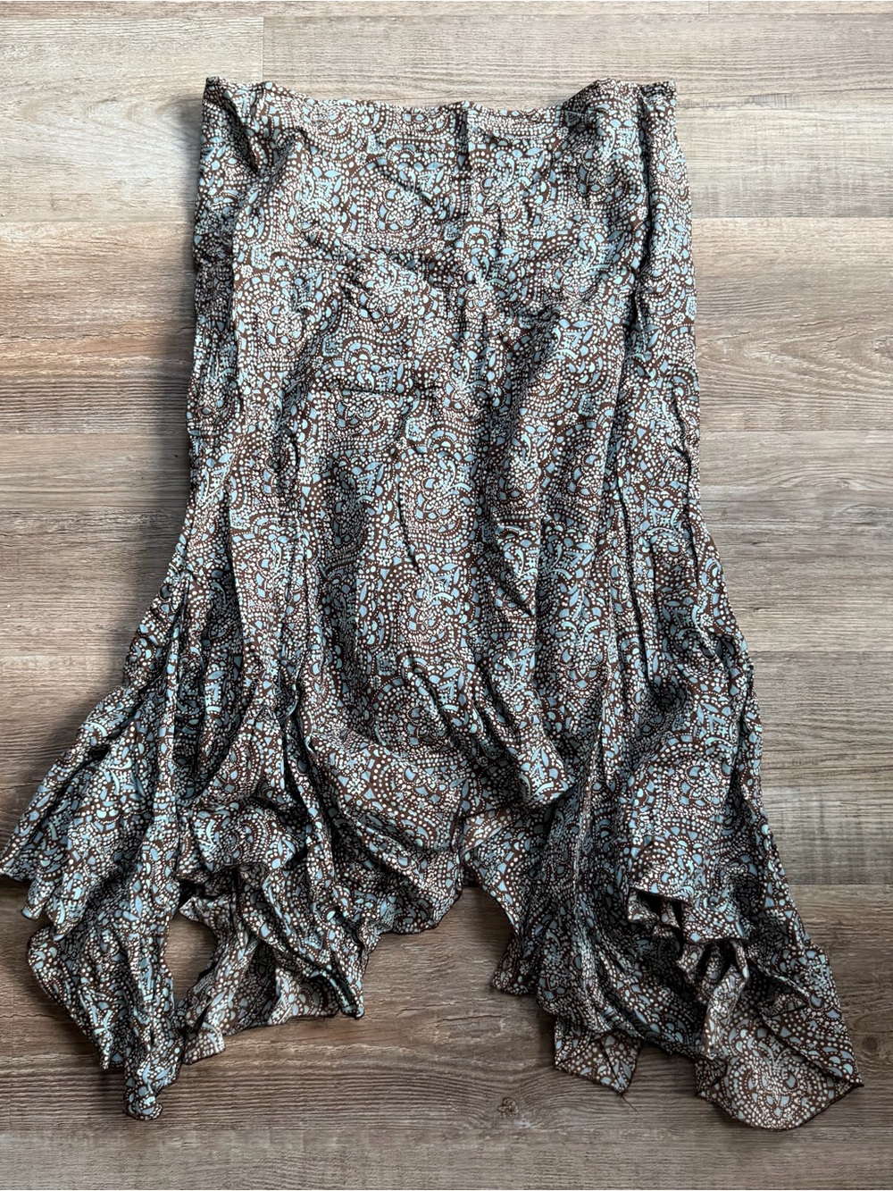 2000s a.n.a. Paisley Ruffle Handkerchief Midi Skirt Size 12